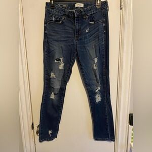 Sonoma Dark Blue Distressed Women's Straight Leg Jeans